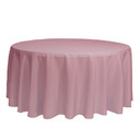 132 Inch Round Polyester Tablecloth Dusty Rose
