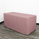 6 ft Fitted Polyester Tablecloth Rectangular Dusty Rose
