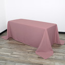 90 x 132 Inch Rectangular Polyester Tablecloth Dusty Rose