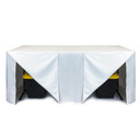 8 ft Fitted Slit Open Back Polyester Rectangular Tablecloth White