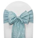 Crinkle Taffeta Chair Sashes Dusty Blue