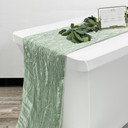 14 x 108 Inch Crinkle Taffeta Table Runner Sage