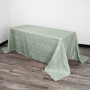 90 x 156 Inch Rectangular Crinkle Taffeta Tablecloth Sage
