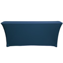 Stretch Spandex 8 ft x 18 Inches Rectangular Classroom Table Cover Navy Blue