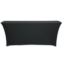 Stretch Spandex 6 ft x 18 Inches Classroom Rectangular Table Cover Black
