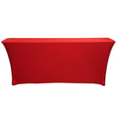 Stretch Spandex 6 ft x 18 Inches Classroom Rectangular Table Cover Red