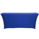 Stretch Spandex 6 ft x 18 Inches Classroom Rectangular Table Cover Royal Blue front