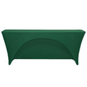 Stretch Spandex 6 ft x 18 Inches Open Back Rectangular Table Cover Hunter Green