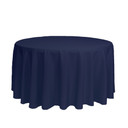 120 inch Round Polyester Tablecloths Navy Blue
