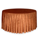 132 Inch Round Crushed Velvet Tablecloth Terracotta