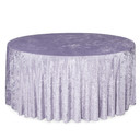 132 Inch Round Crushed Velvet Tablecloth Lavender