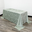 90 x 132 Inch Rectangular Crushed Velvet Tablecloth Sage