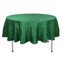 90 Inch Round Crinkle Taffeta Tablecloth Hunter Green
