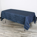 60 x 102 Inch Rectangular Crinkle Taffeta Tablecloth Navy Blue
