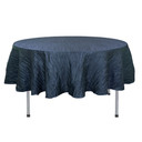 90 Inch Round Crinkle Taffeta Tablecloth Navy Blue