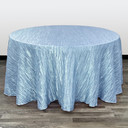 132 Inch Round Crinkle Taffeta Tablecloth Light Blue