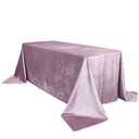 90 x 156 Inch Rectangular Velvet Tablecloth Dusty Mauve