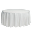 132 inch Round Polyester Tablecloths White