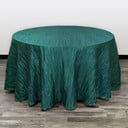 132 Inch Round Crinkle Taffeta Tablecloth Dark Hunter Green