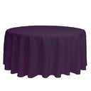 132 inch Round Polyester Tablecloths Eggplant