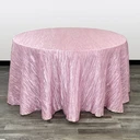 108 Inch Round Crinkle Taffeta Tablecloth Pink