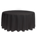 132 inch Round Polyester Tablecloths Black
