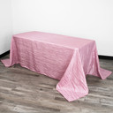 90 x 132 Inch Rectangular Crinkle Taffeta Tablecloth Pink main