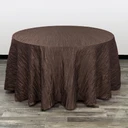 108 Inch Round Crinkle Taffeta Tablecloth Chocolate Brown