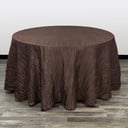 132 Inch Round Crinkle Taffeta Tablecloth Chocolate Brown