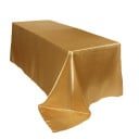 90 x 132 Inch Rectangular Satin Tablecloth Gold