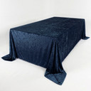 108 x 156 inch King Size Rect. Crushed Velvet Tablecloth Navy Blue