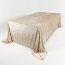 108 x 156 inch King Size Rect. Crushed Velvet Tablecloth Champagne