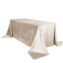 90 x 156 Inch Rectangular Velvet Tablecloth Champagne main