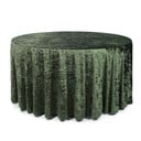 120 Inch Round Crushed Velvet Tablecloth Olive Green Main