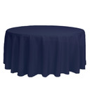 132 inch Round Polyester Tablecloths Navy Blue