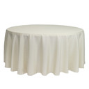 132 inch Round Polyester Tablecloths Ivory