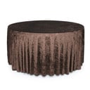 120 Inch Round Crushed Velvet Tablecloth Chocolate Brown Main