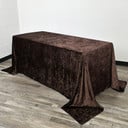 90 x 156 Inch Rectangular Crushed Velvet Tablecloth Chocolate Brown Main