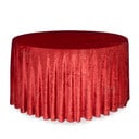 120 Inch Round Crushed Velvet Tablecloth Red Main
