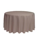 120 Inch Round Polyester Tablecloth Mocha Brown