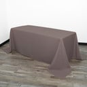 90 x 132 Inch Rectangular Polyester Tablecloth Mocha