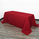 90 x 132 inch Rectangular Polyester Tablecloths Dark Red
