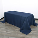 90 x 156 inch Rectangular Polyester Tablecloths Navy Blue