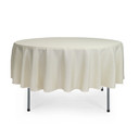 90 Inch Round Polyester Tablecloth Ivory