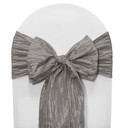 Crinkle Taffeta Chair Sashes Dark Silver / Platinum