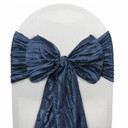 Crinkle Taffeta Chair Sashes Navy Blue