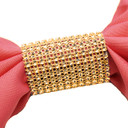 Dazzling Diamond Rhinestone Chair Sash Slips / Napkin Rings Gold