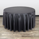 120 inch Round Satin Tablecloth Black