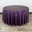 120 Inch Round Satin Tablecloth Eggplant