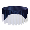 72 inch Square Satin Table Overlays Navy Blue